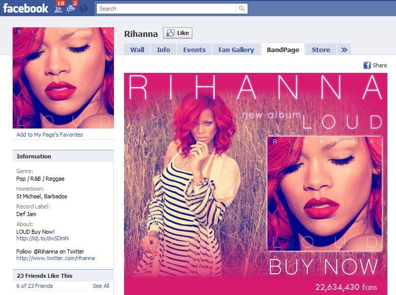 The Worlds 10 Fastest Growing Facebook Sites 4 Rihanna The Worlds 10 Fastest Growing Facebook Sites 4 Rihanna