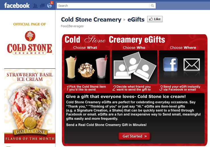 Cold Stone Creamery Facebook Page Cold Stone Creamery Facebook Page