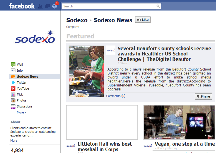 Sodexo Facebook Page Sodexo Facebook Page