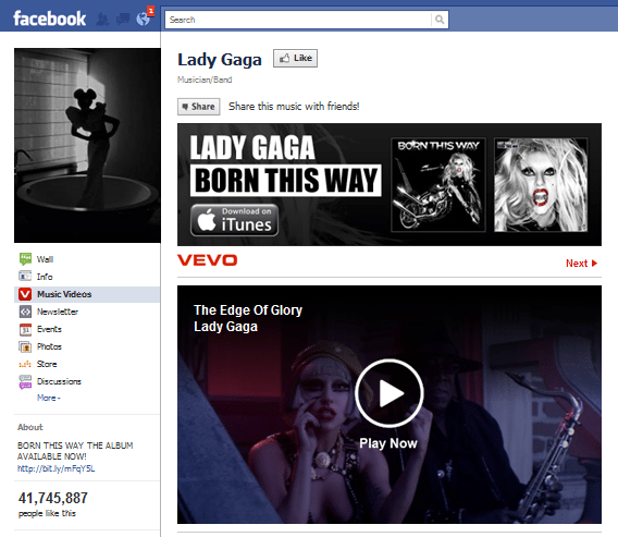 Lady Gaga Facebook Page Lady Gaga Facebook Page