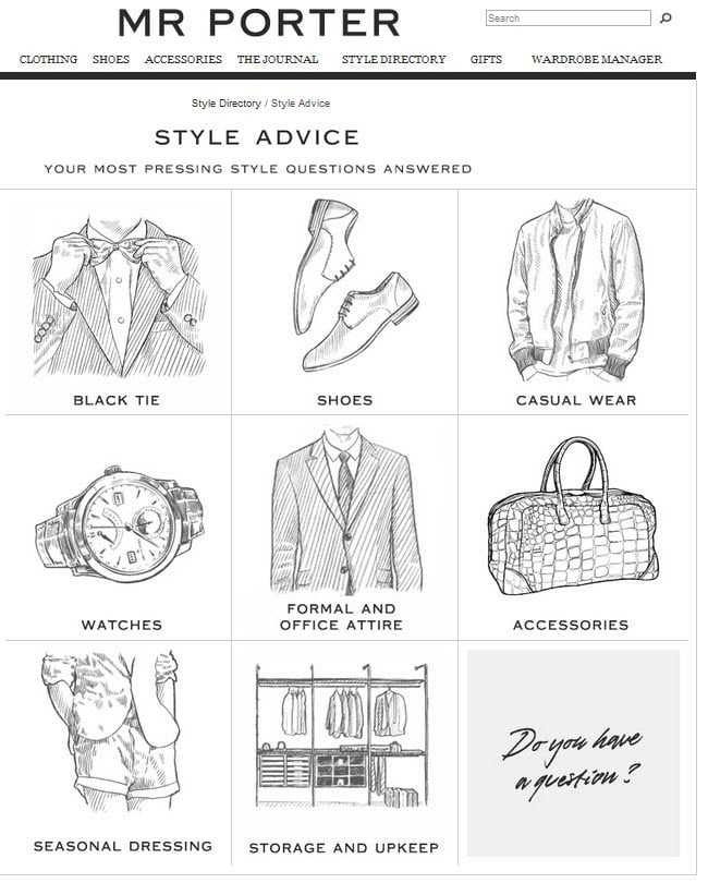 Content, The Heart and Soul of Your Online Brand image Mr Porter Style advice