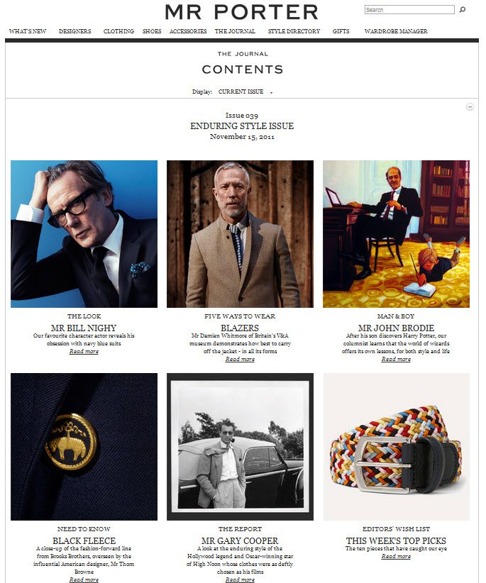 Content, The Heart and Soul of Your Online Brand image Mr Porter The Journal