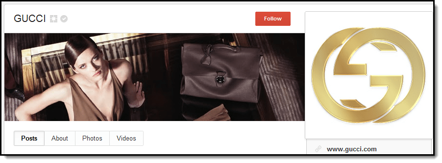 Gucci cover on Google+ Gucci cover on Google+