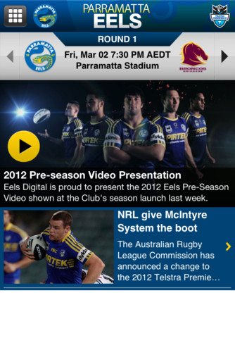 Parramatta Eels iPhone app Parramatta Eels iPhone app
