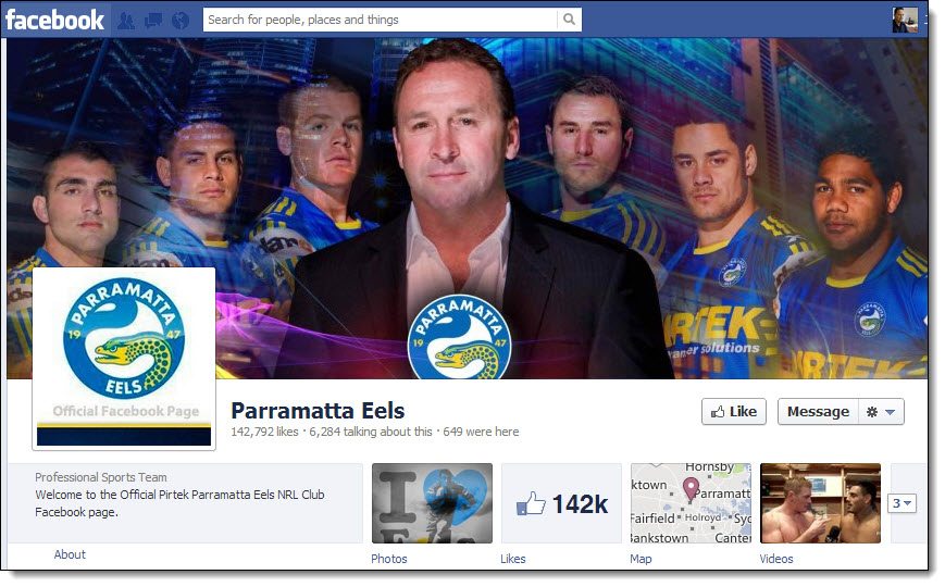 Parramatta Eels Rugby League Facebook page Parramatta Eels Rugby League Facebook page