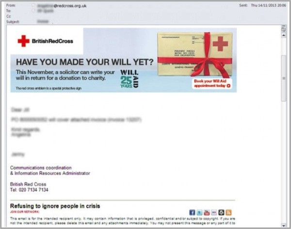 Email signature as example of a lead generation tactic