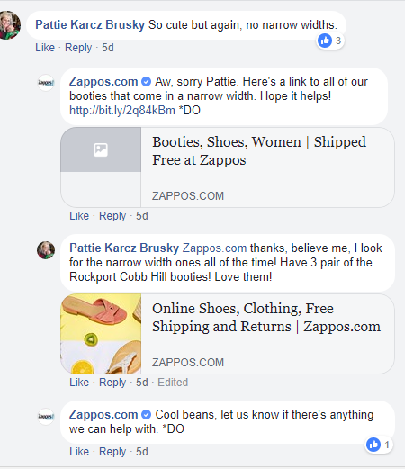 Zappos excels at social customer care