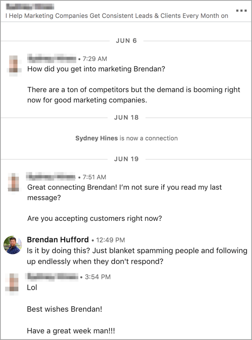 I’m a Spammer for marketing confessions