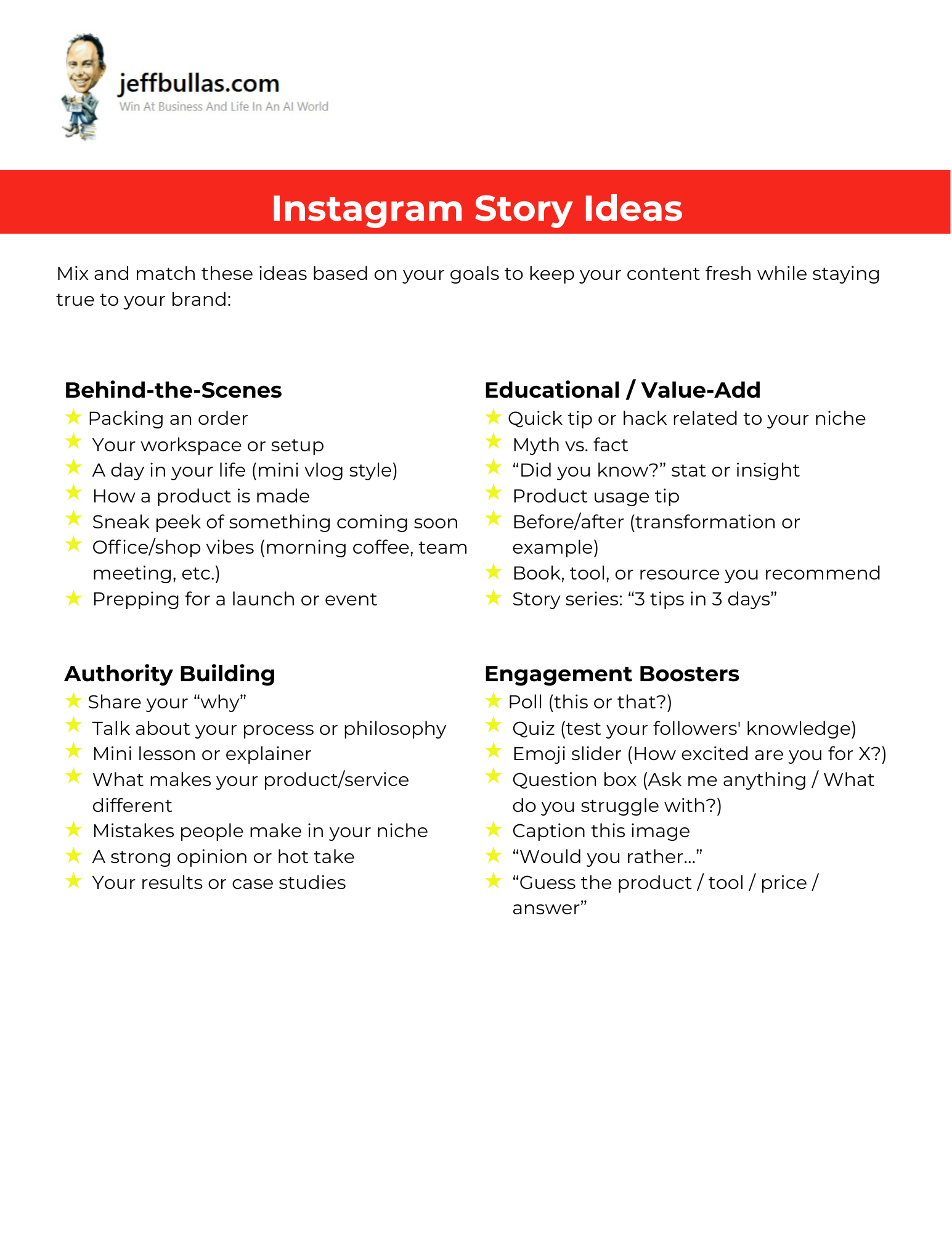 Instagram Story Ideas