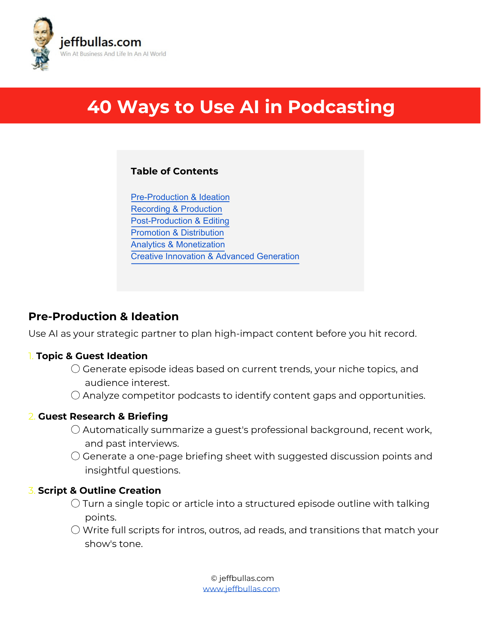 40 Ways to Use AI in Podcasting