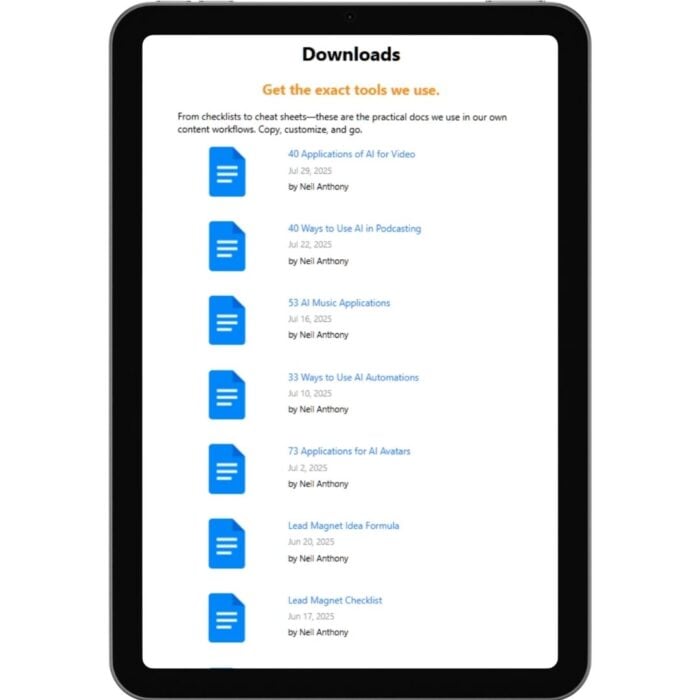 Download Library: screenshot of our plug-and-play assets to make your life easier