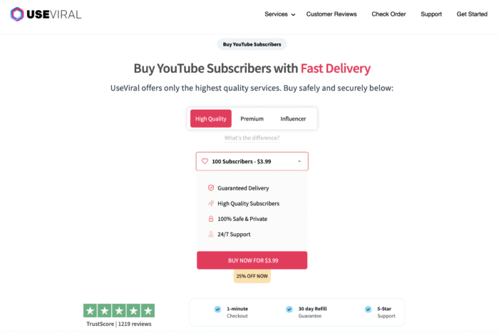 Visit UseViral to buy YouTube subscribers