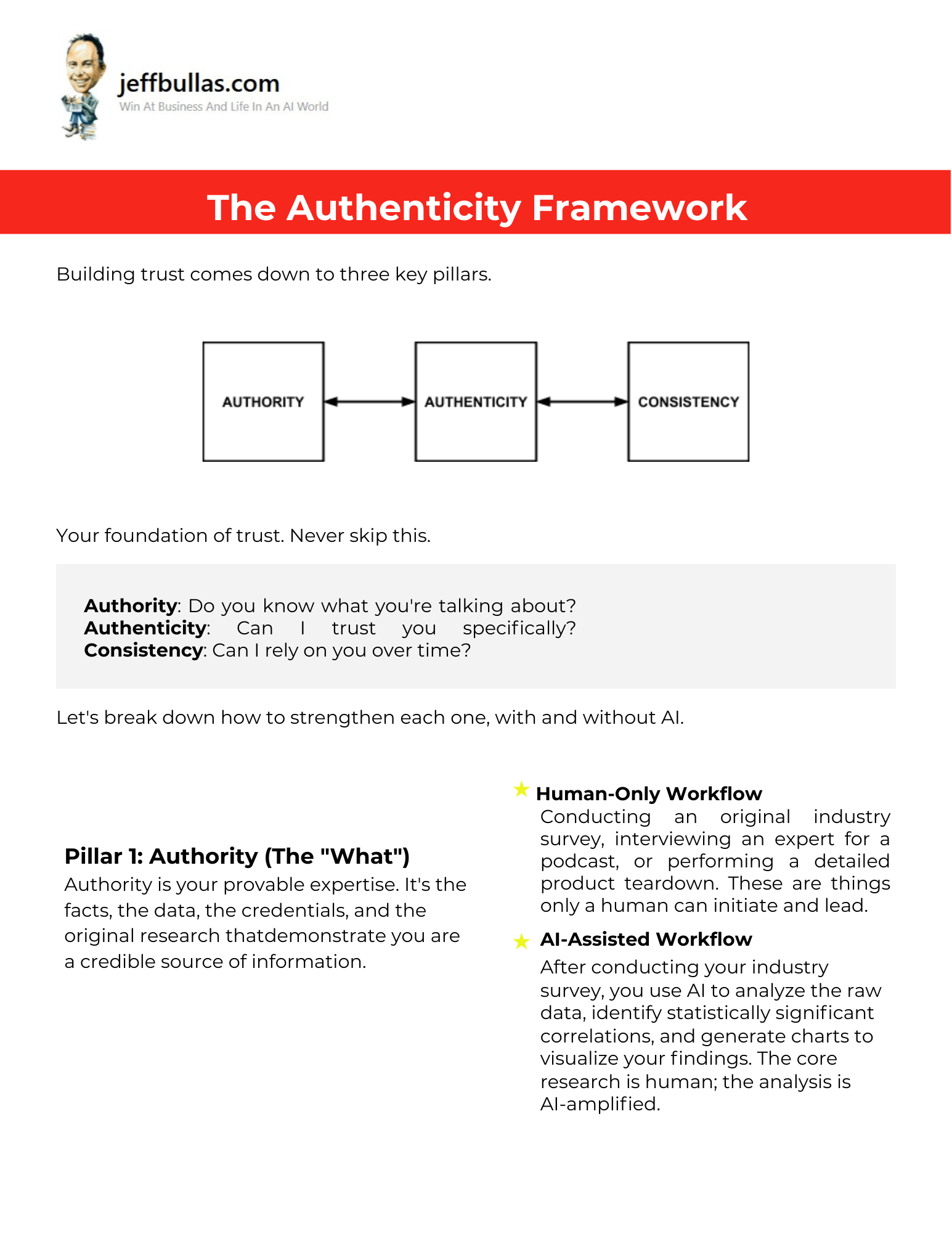 Screenshot of The Authenticity Framework.