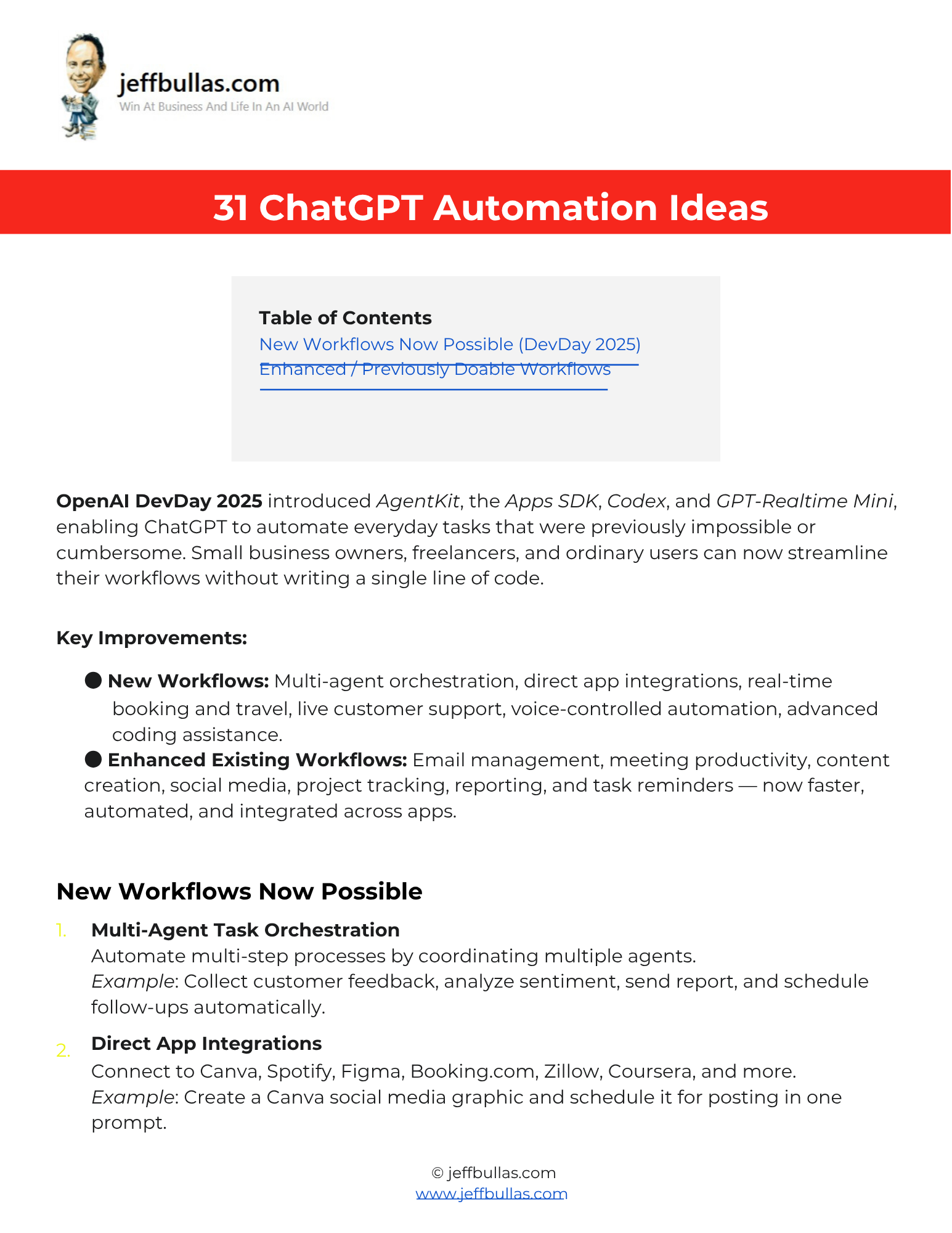 Screenshot of the 31 Workflows You Can Automate with ChatGPT