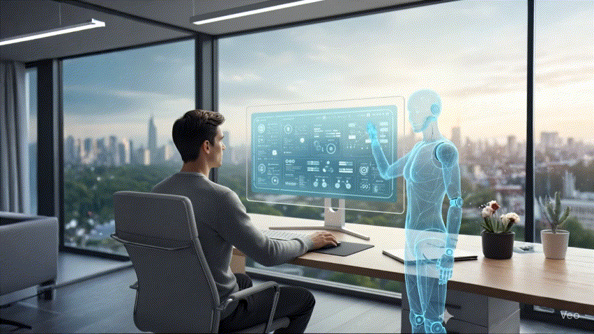 human collaborating with robot to depict the Best AI Assistant Tools