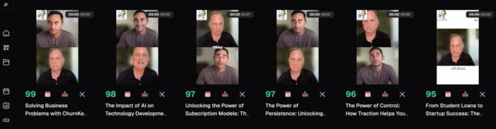 Screenshot of Opus Clip backend dashboard